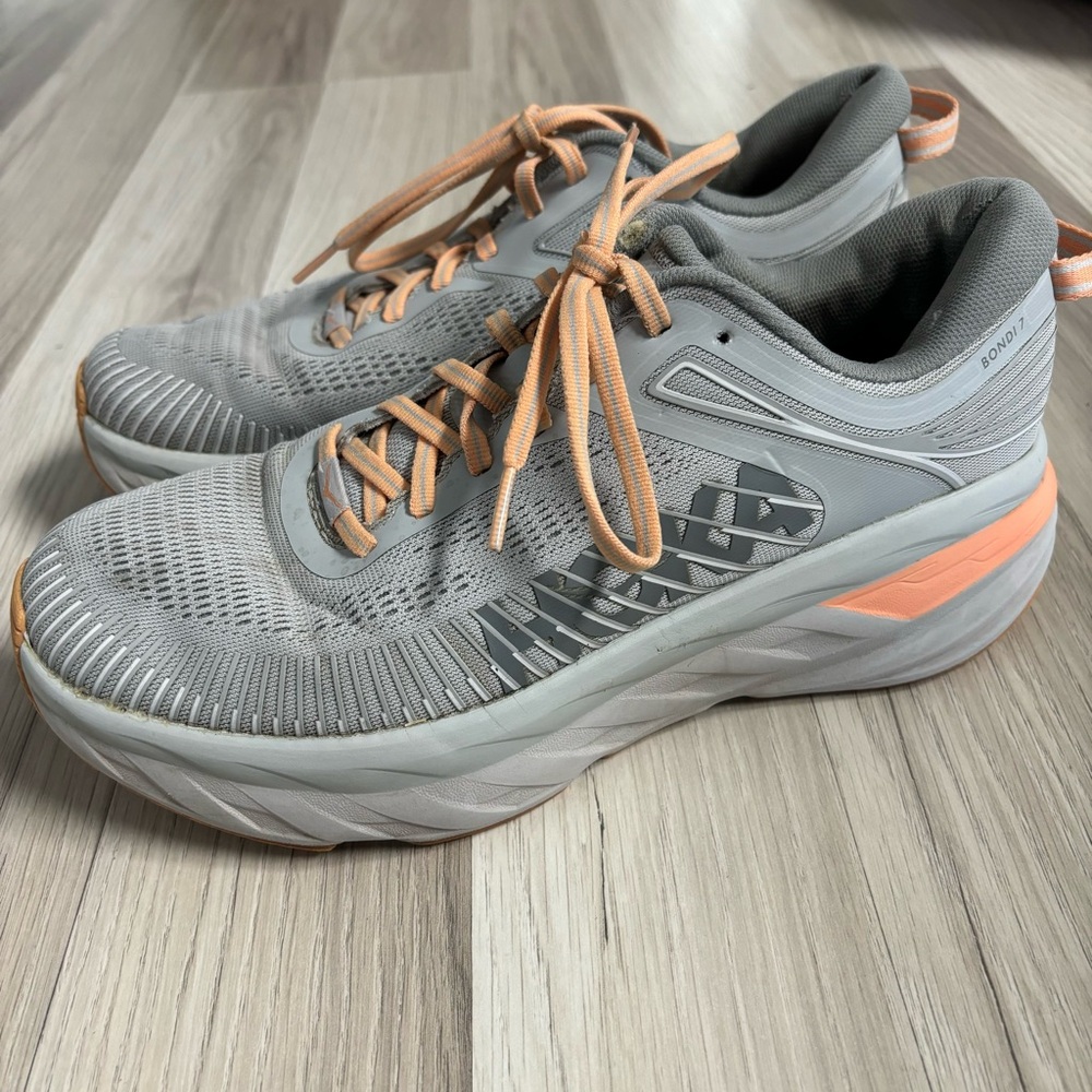 Hoka One One Bondi 7 Running 1110531 HMSH Shoes Sneakers Gray Women's Size‎ 9